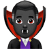 🧛🏿‍♂️ man vampire: dark skin tone display on Apple